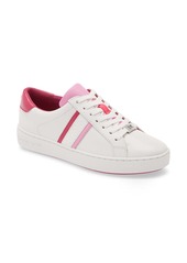 MICHAEL Michael Kors Irving Stripe Sneaker in White/Neon Pink Leather at Nordstrom