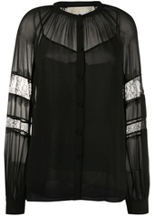 MICHAEL Michael Kors lace-panelled chiffon blouse