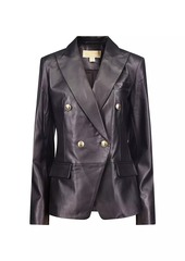 MICHAEL Michael Kors Leather Double-Breasted Blazer
