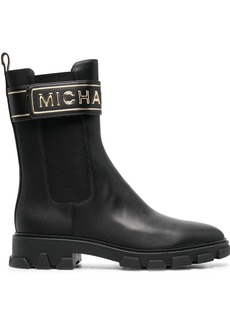 MICHAEL Michael Kors leather logo-stamp boots