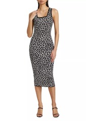 MICHAEL Michael Kors Leopard Jacquard Sleeveless Dress