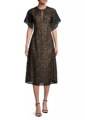 MICHAEL Michael Kors Leopard Lace Midi-Dress