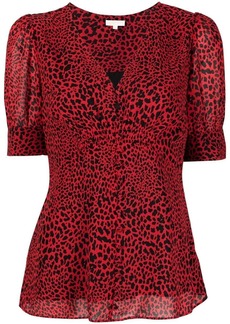 MICHAEL Michael Kors leopard-print short-sleeve blouse
