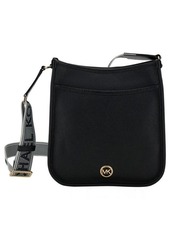 MICHAEL Michael Kors Black Crossbody Bag with MK Logo Detail in Hammered Leather Woman