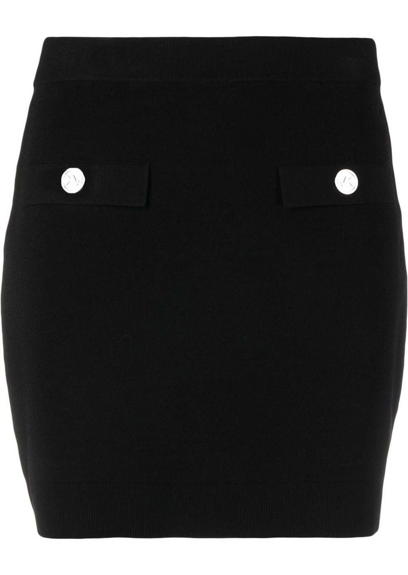 Michael Kors logo-embossed buttoned miniskirt