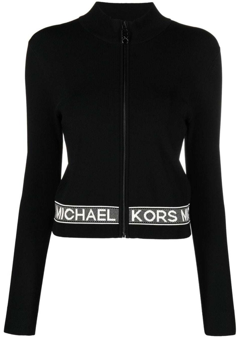 MICHAEL Michael Kors logo-tape zip-up cardigan