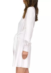 MICHAEL Michael Kors Long-Sleeve Linen Tie-Front Minidress