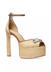 MICHAEL Michael Kors Martina Logo-Accented Peep-Toe Platform Pumps