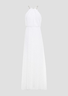 MICHAEL Michael Kors - Gathered crocheted lace maxi dress - White - L