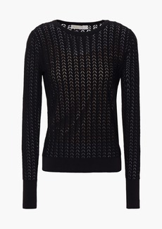 MICHAEL Michael Kors - Pointelle-knit sweater - Black - XXS