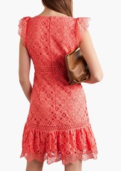 MICHAEL Michael Kors - Ruffled guipure lace mini dress - Orange - L