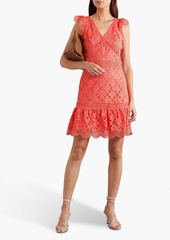 MICHAEL Michael Kors - Ruffled guipure lace mini dress - Orange - L
