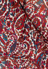 MICHAEL Michael Kors - Ruffled paisley-print crepe wrap mini dress - Burgundy - L