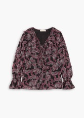 MICHAEL Michael Kors - Ruffled paisley-print georgette blouse - Black - XXS