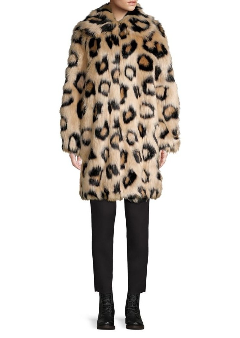 michael kors leopard faux fur coat