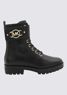 MICHAEL MICHAEL KORS BLACK LEATHER RORY LACE UP BOOTS