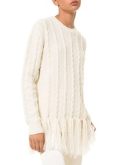 MICHAEL Michael Kors Cashmere Embroidered Fringe Sweater