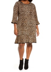 MICHAEL Michael Kors Cheetah Print Flounce Dress (Plus Size)