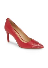 MICHAEL Michael Kors Dorothy Studded Cap Toe Pump in Scarlet Vachetta Leather at Nordstrom