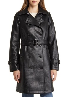 MICHAEL Michael Kors Double Breasted Faux Leather Coat
