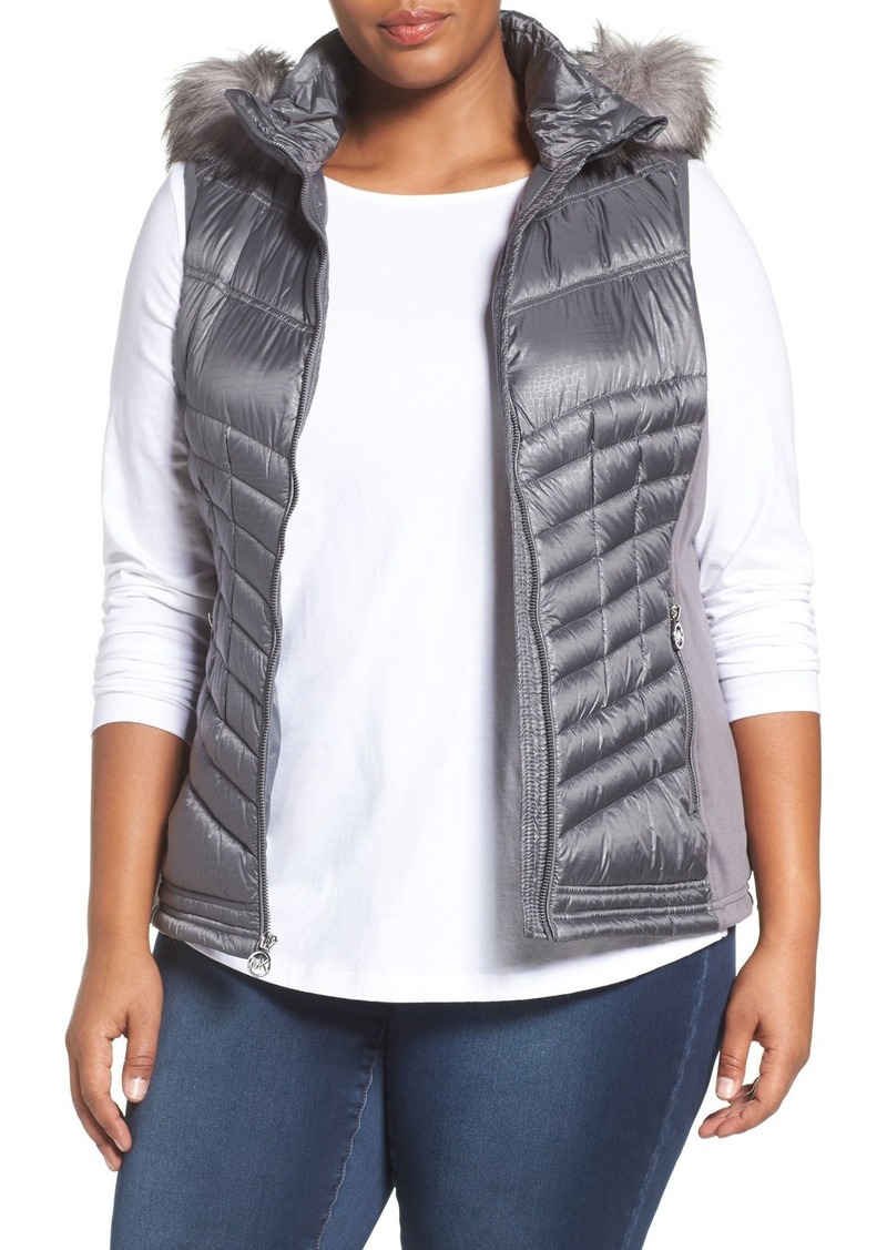 michael kors down vest with hood