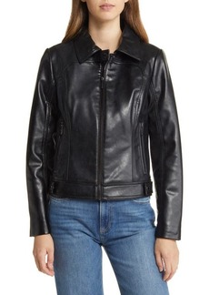 MICHAEL Michael Kors Grazed Faux Leather Jacket