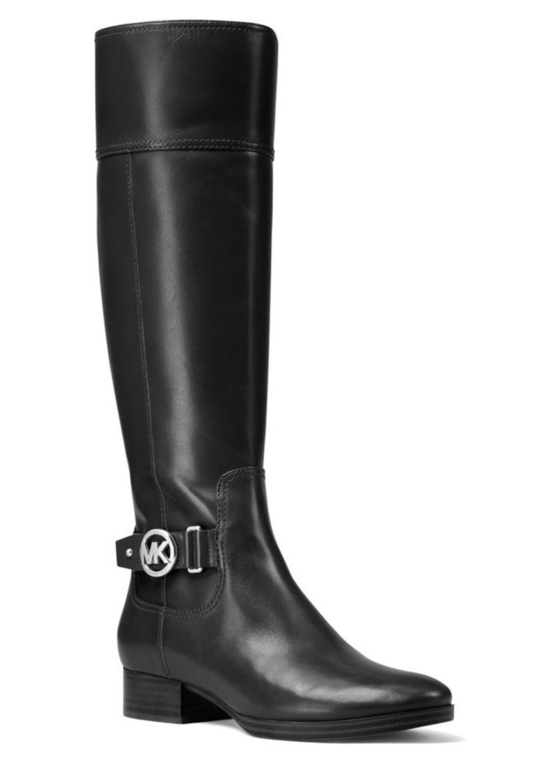 michael kors black leather knee high boots