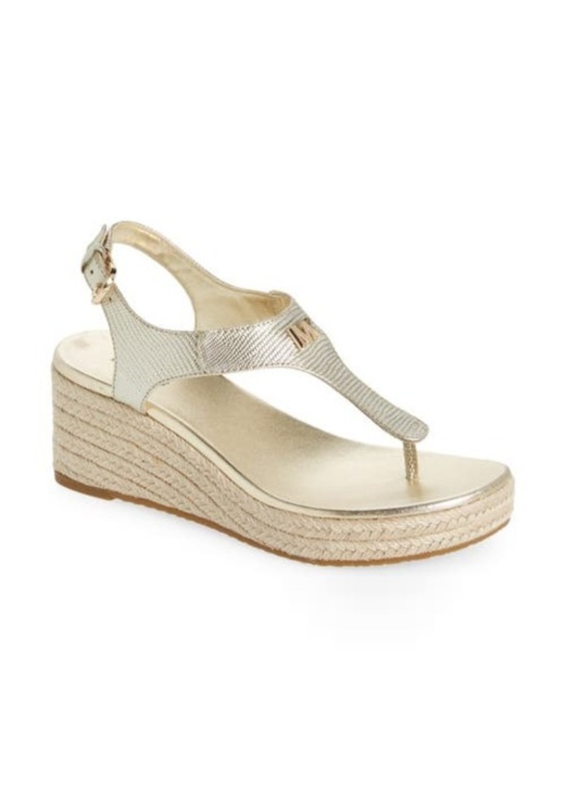 MICHAEL Michael Kors MICHAEL Michael Kors Laney Espadrille Platform Wedge  Sandal in Pale Gold Leather at Nordstrom | Shoes