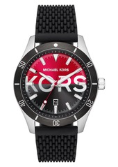 MICHAEL Michael Kors Layton Silicone Strap Watch, 44mm