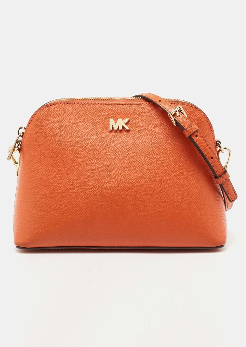 Michael Michael Kors Leather Medium Logo Dome Crossbody Bag