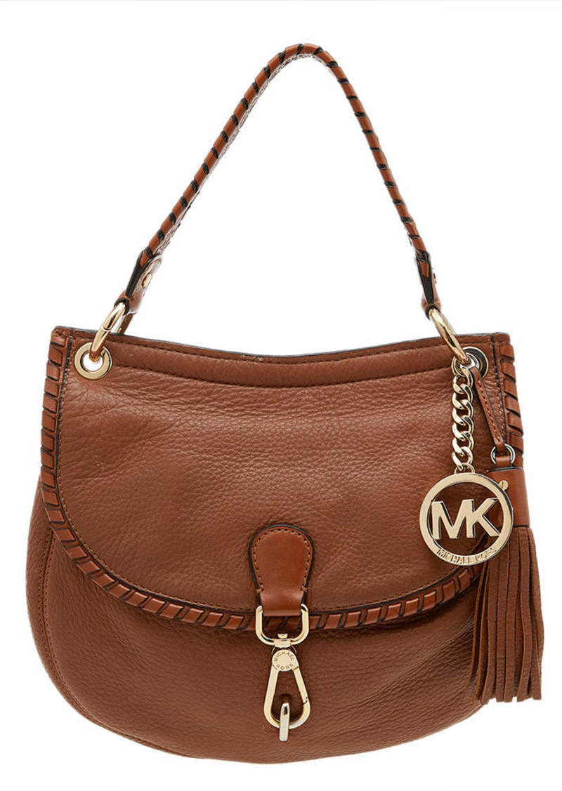 Michael Michael Kors Leather Tassel Braided Flap Top Handle Bag