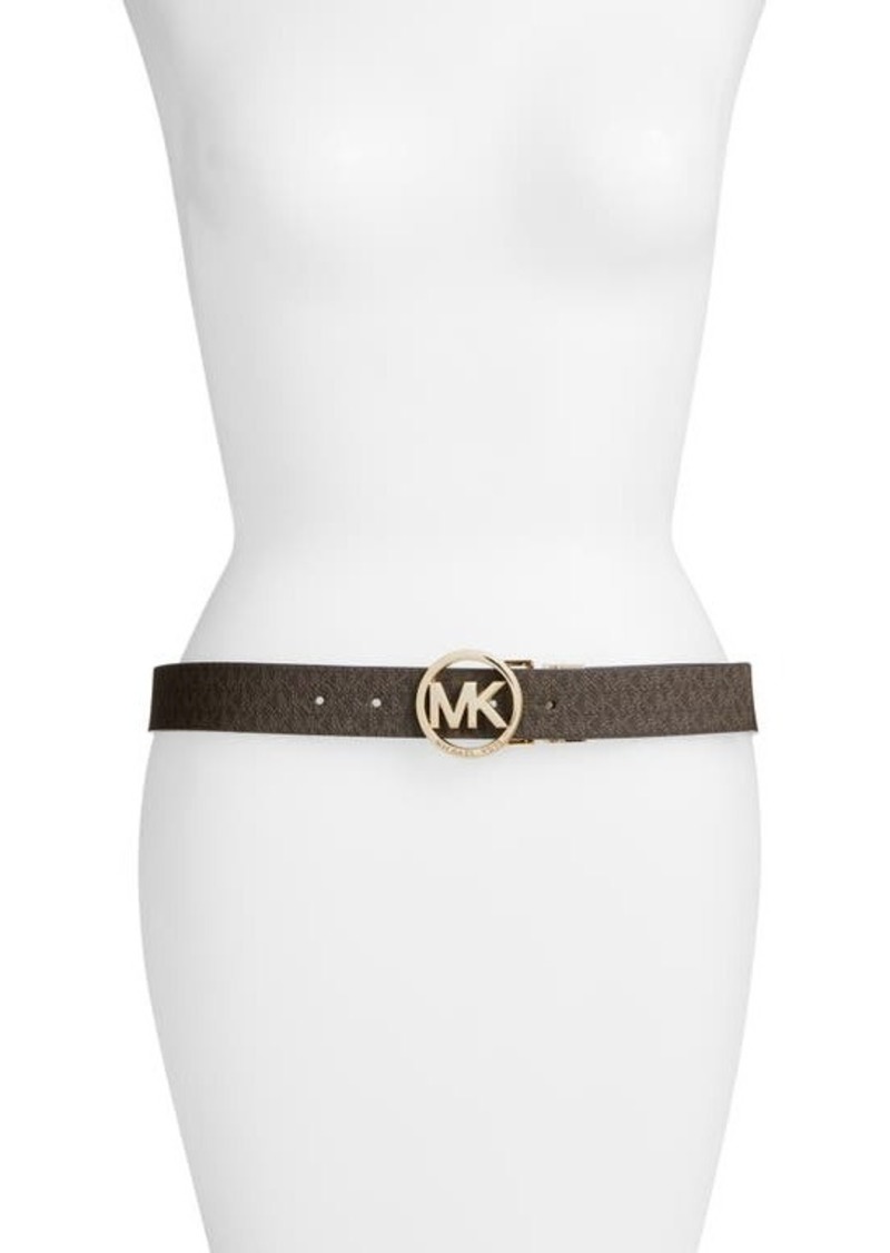 MICHAEL Michael Kors Logo Reversible Leather Belt
