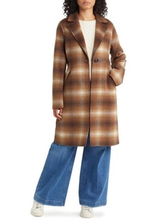 MICHAEL Michael Kors Notched Collar Longline Wool Blend Coat