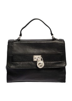 Michael Michael Kors Pebbled Leather Padlock Flap Top Handle Bag