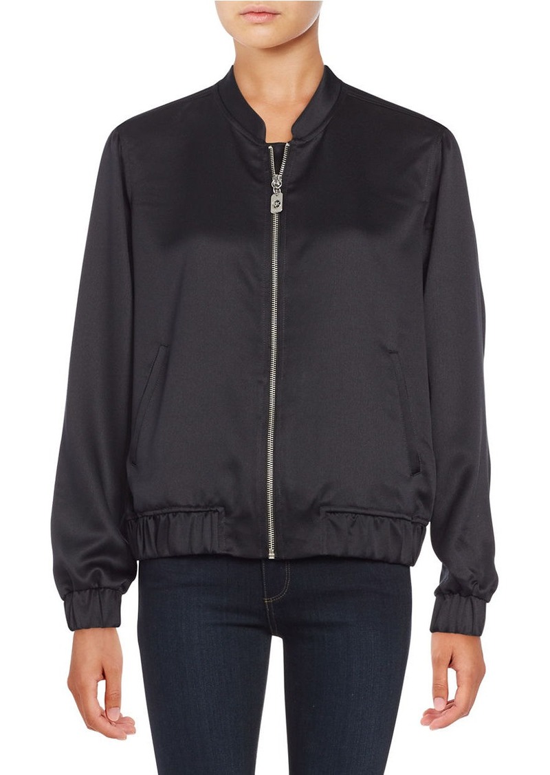 michael kors satin bomber jacket