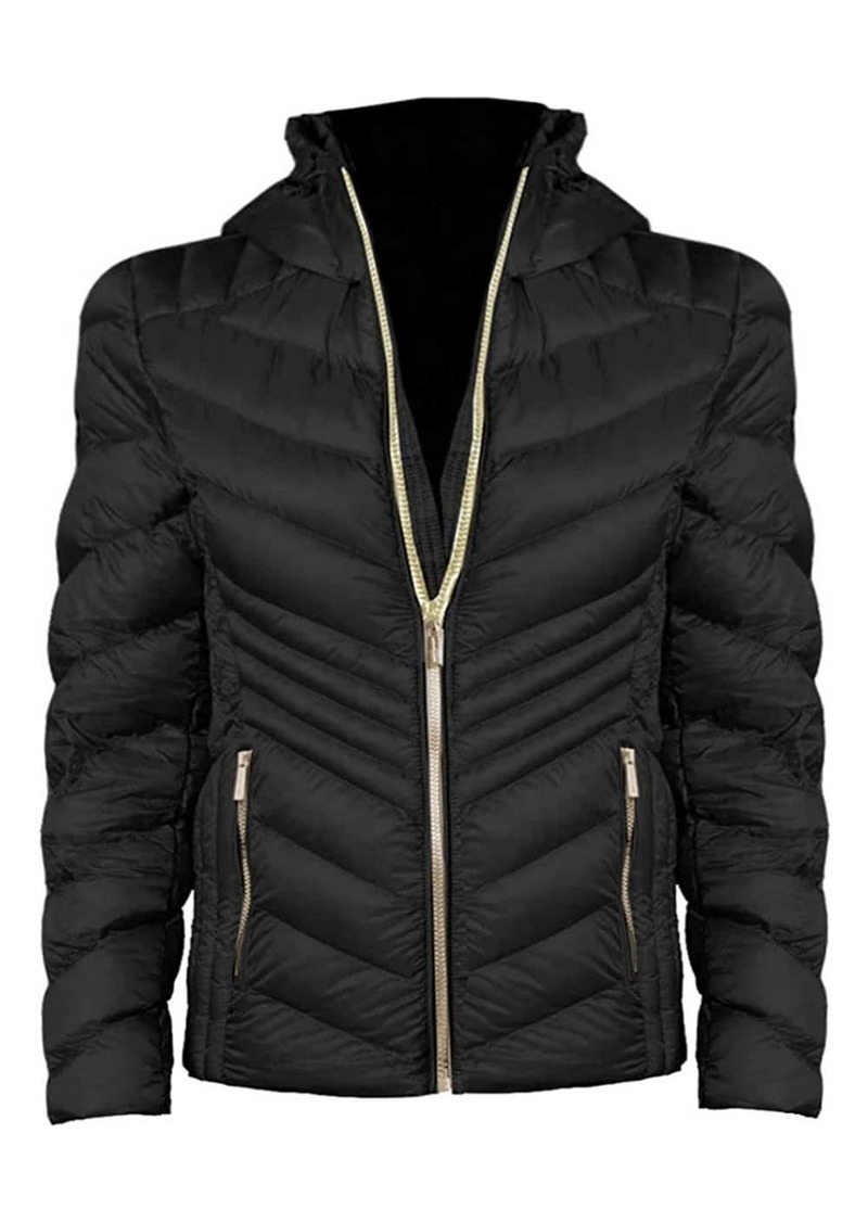 Michael Michael Kors Women's Black Chevron Short Packable Jacket