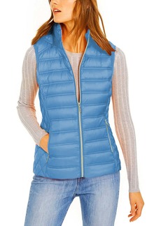 Michael Michael Kors Women's South Pacific Blue Down Puffer Vest with Removable Hood
