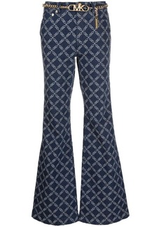 MICHAEL Michael Kors monogram-pattern flared jeans