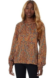 MICHAEL Michael Kors Multi Paisley Peasant Top