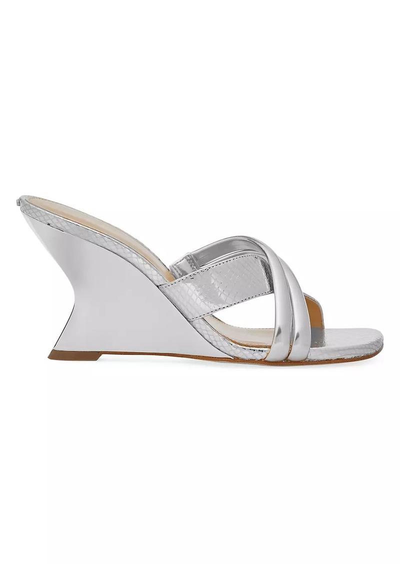 MICHAEL Michael Kors Nadina 90MM Leather Wedge Sandals