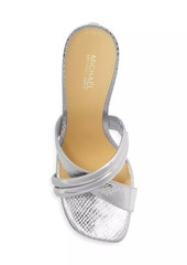 MICHAEL Michael Kors Nadina 90MM Leather Wedge Sandals