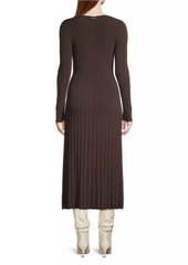 MICHAEL Michael Kors O-Ring Pleated Knit Midi-Dress