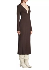 MICHAEL Michael Kors O-Ring Pleated Knit Midi-Dress