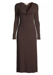 MICHAEL Michael Kors O-Ring Pleated Knit Midi-Dress