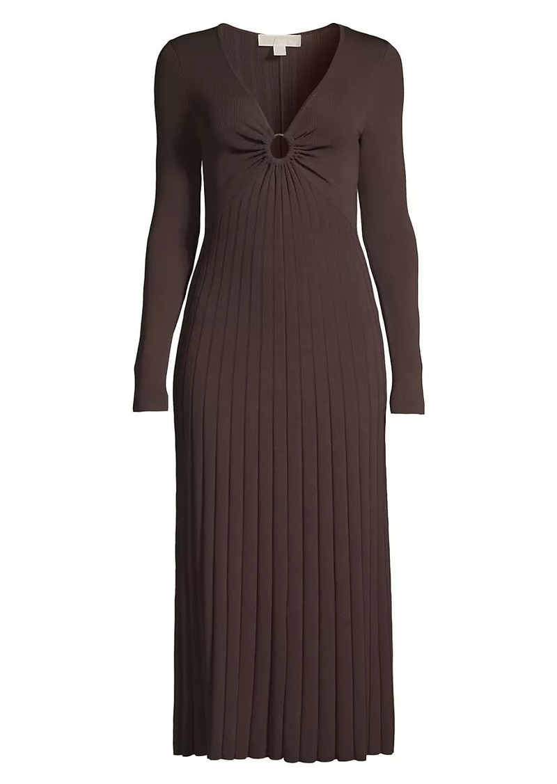 MICHAEL Michael Kors O-Ring Pleated Knit Midi-Dress