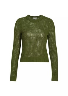 MICHAEL Michael Kors Open-Knit Merino-Wool Crewneck Sweater