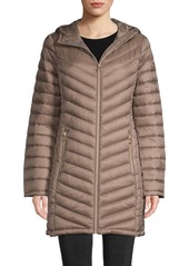 michael michael kors missy maxi hooded down jacket