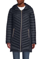 MICHAEL Michael Kors Packable Longline Hooded Puffer Jacket