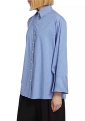 Michael Kors Pinstriped Cotton-Blend Oversized Shirt