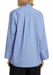 Michael Kors Pinstriped Cotton-Blend Oversized Shirt